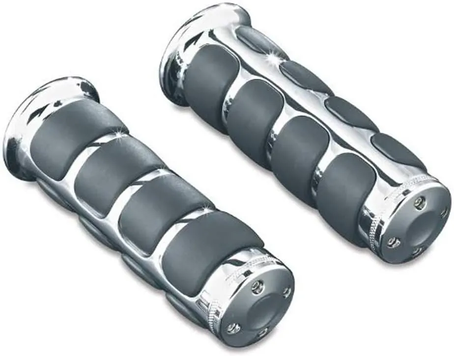 Kuryakyn 6227 Premium ISO Handlebar Grips for Electronic Throttle Control: 2014-19 Harley-Davidson Motorcycles, Chrome, 1 Pair