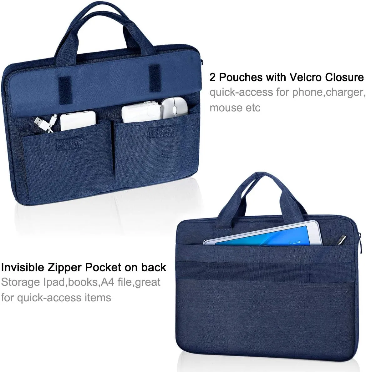 LANDICI Laptop Bag Case 15.6 Inch with Shoulder Strap, Slim Waterproof Computer Sleeve Cover Compatible with MacBook Pro 15/16, MacBook Air 15, 15-16 Inch HP Acer Dell Lenovo ASUS Laptop, Blue