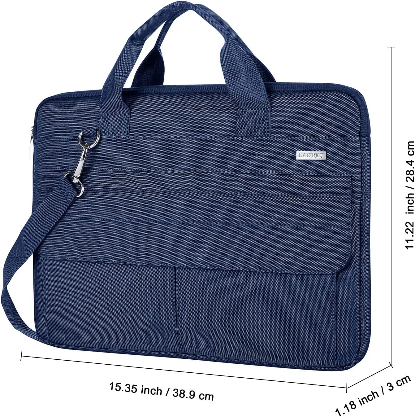 LANDICI Laptop Bag Case 15.6 Inch with Shoulder Strap, Slim Waterproof Computer Sleeve Cover Compatible with MacBook Pro 15/16, MacBook Air 15, 15-16 Inch HP Acer Dell Lenovo ASUS Laptop, Blue