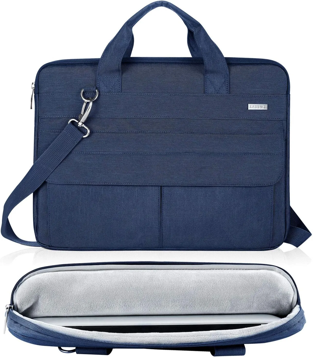 LANDICI Laptop Bag Case 15.6 Inch with Shoulder Strap, Slim Waterproof Computer Sleeve Cover Compatible with MacBook Pro 15/16, MacBook Air 15, 15-16 Inch HP Acer Dell Lenovo ASUS Laptop, Blue