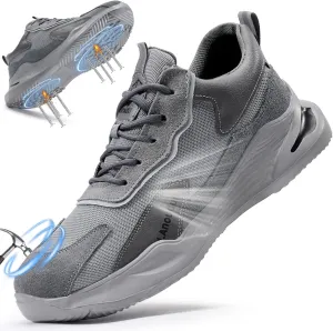LAoutun Steel Toe Shoes for Men Women Comfortable Lightweight Work Safety Shoes for Men Women Puncture Proof Indestructible Sneakers Construction Work Utility Sneakers
