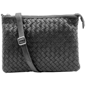 Lappella Yasmin Crossbody Clutch Bag - Black Weave