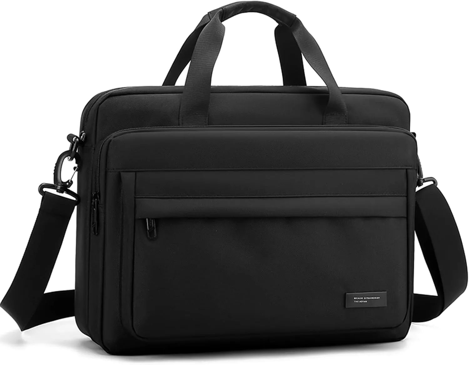 Laptop Bag 15.6 Inch Briefcase for Men Women Waterproof Nylon Lightweight, Shoulder Computer Messenger Handbag for Business Office Work Travel College Black