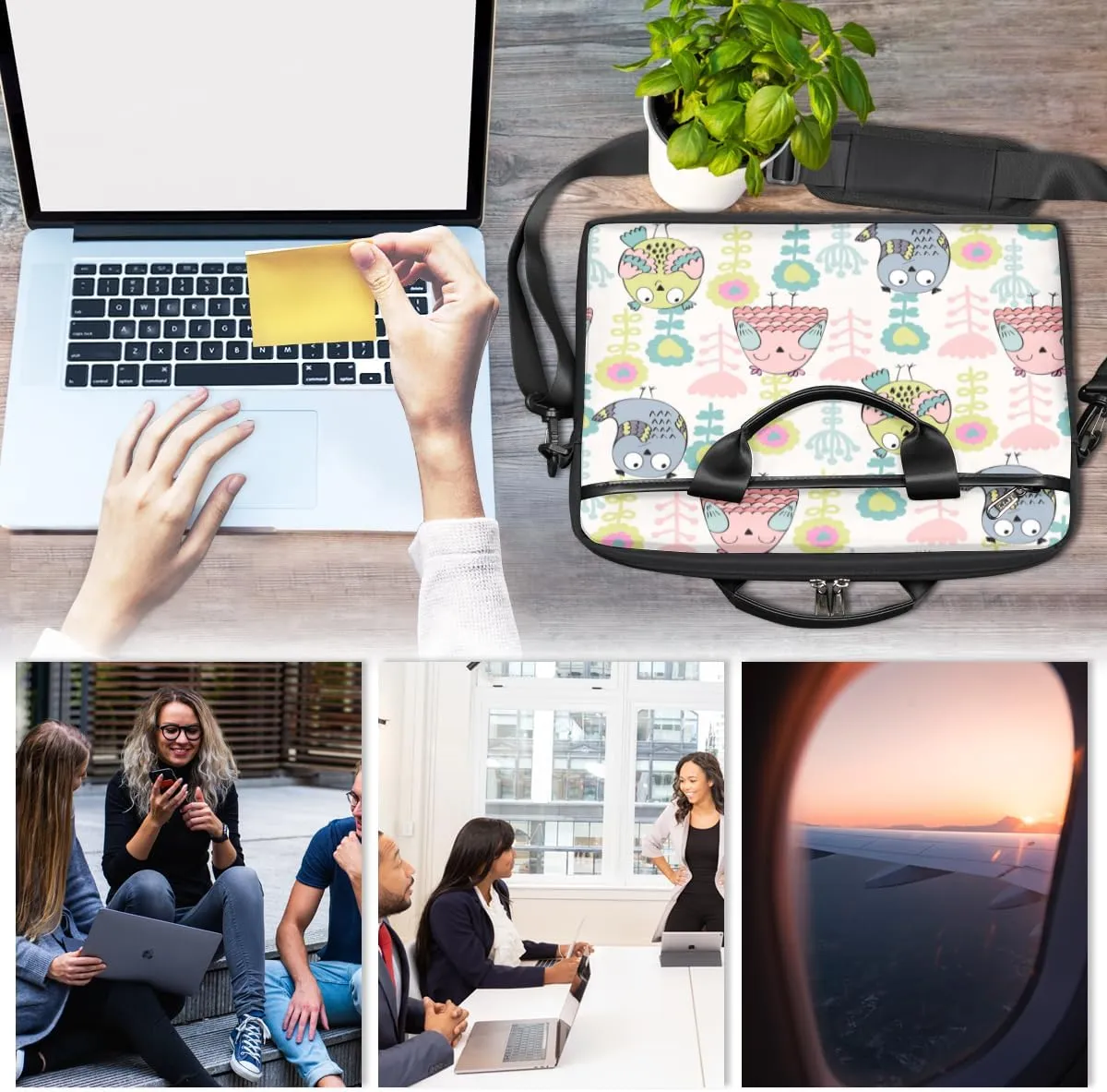 Laptop Bag Case Shoulder Messenger Carrying Bag 13 14 15 Inch Waterproof Computer Sleeve Cover
