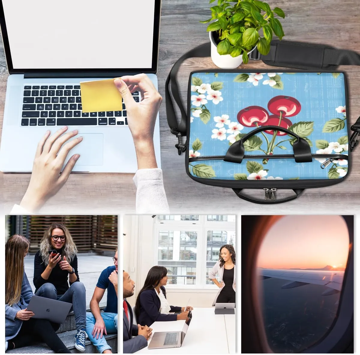 Laptop Bag Case Shoulder Messenger Carrying Bag 13 14 15 Inch Waterproof Computer Sleeve Cover