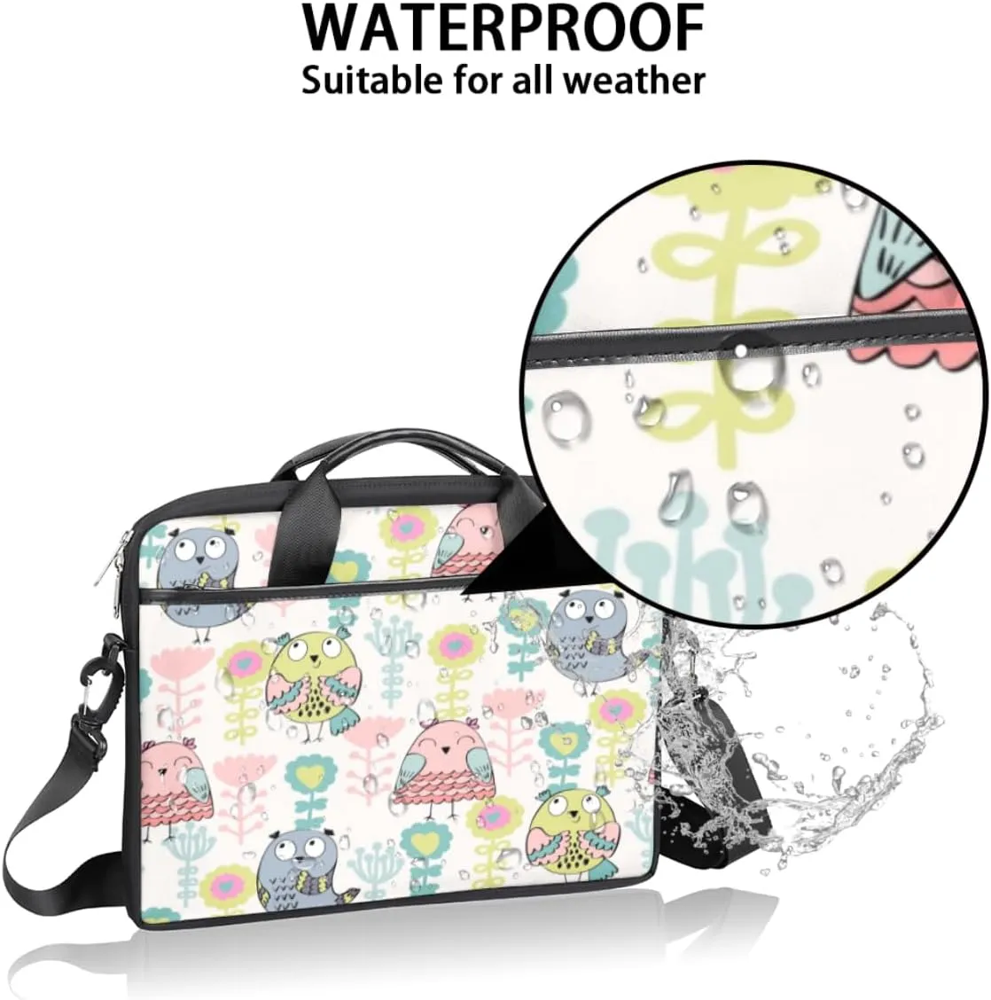 Laptop Bag Case Shoulder Messenger Carrying Bag 13 14 15 Inch Waterproof Computer Sleeve Cover