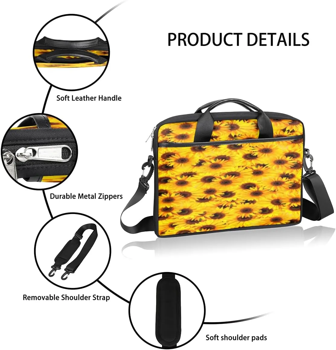 Laptop Bag Case Shoulder Messenger Carrying Bag 13 14 15 Inch Waterproof Computer Sleeve Cover