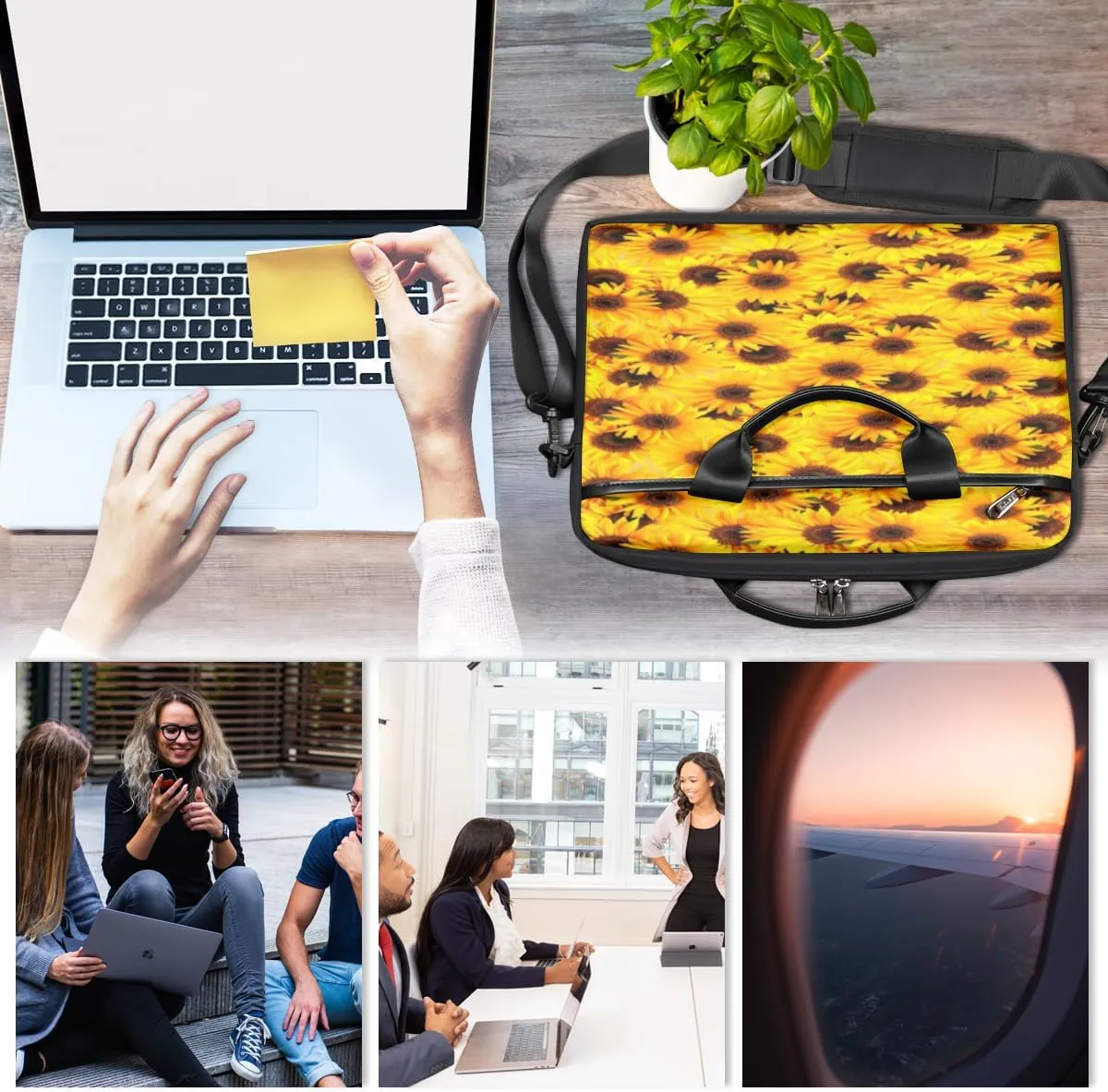 Laptop Bag Case Shoulder Messenger Carrying Bag 13 14 15 Inch Waterproof Computer Sleeve Cover