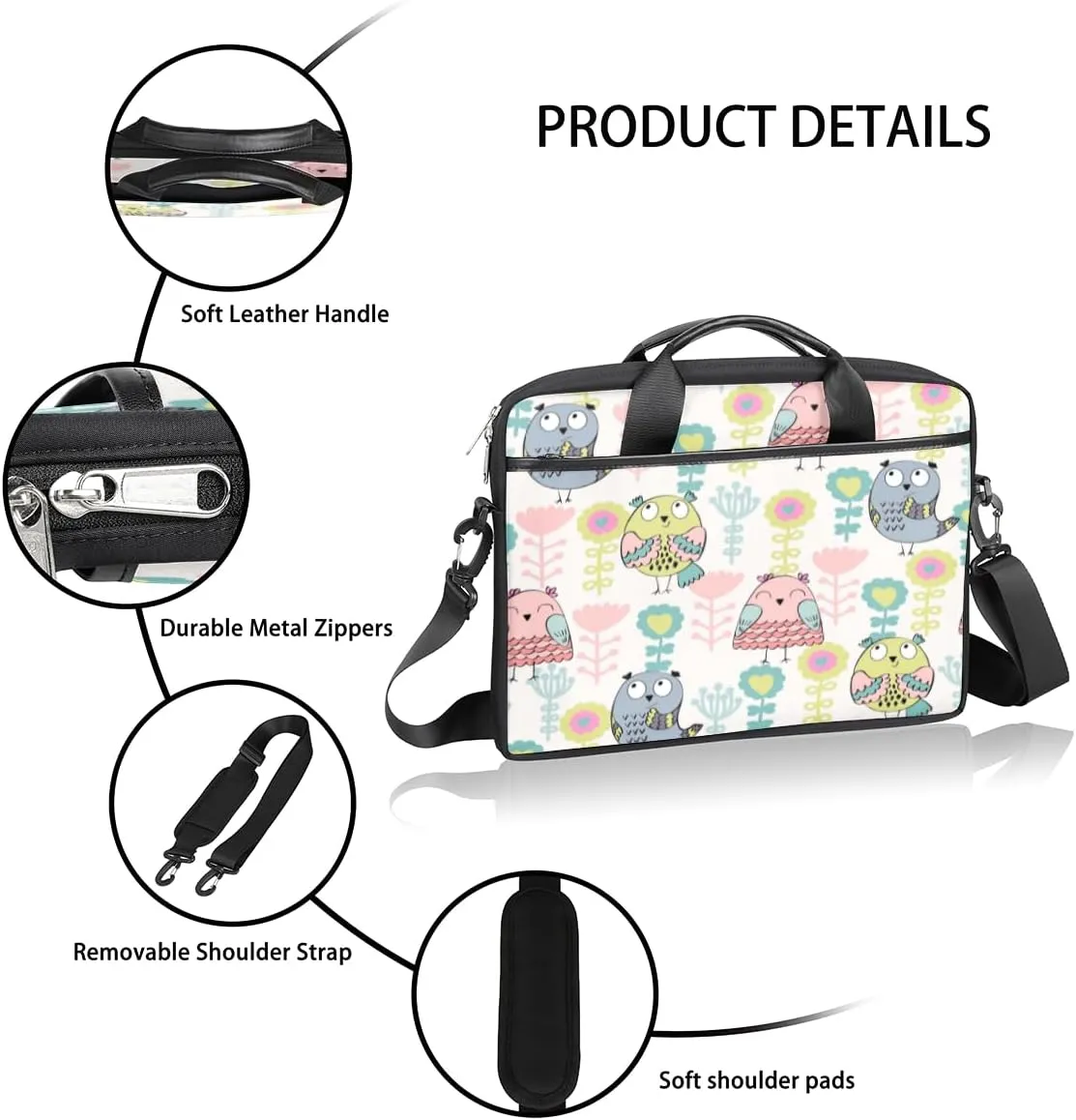 Laptop Bag Case Shoulder Messenger Carrying Bag 13 14 15 Inch Waterproof Computer Sleeve Cover