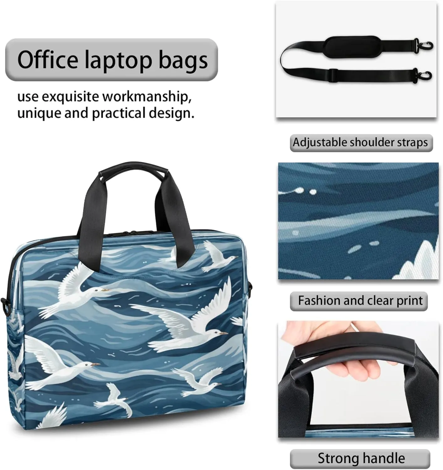 Laptop Shoulder Bag Compatible with Handle, Messenger Shoulder Case for Laptop or Tablet, Laptop Carrying Case