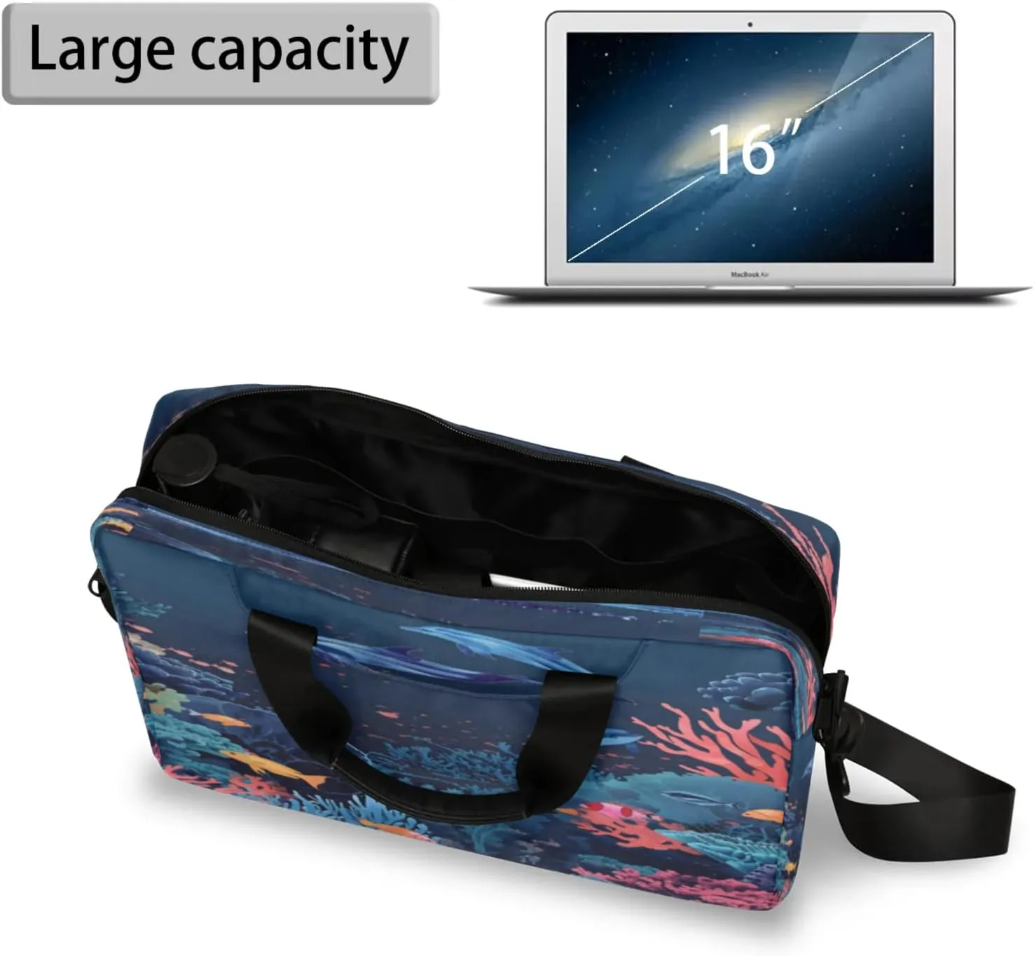 Laptop Shoulder Bag Compatible with Handle, Messenger Shoulder Case for Laptop or Tablet, Laptop Carrying Case