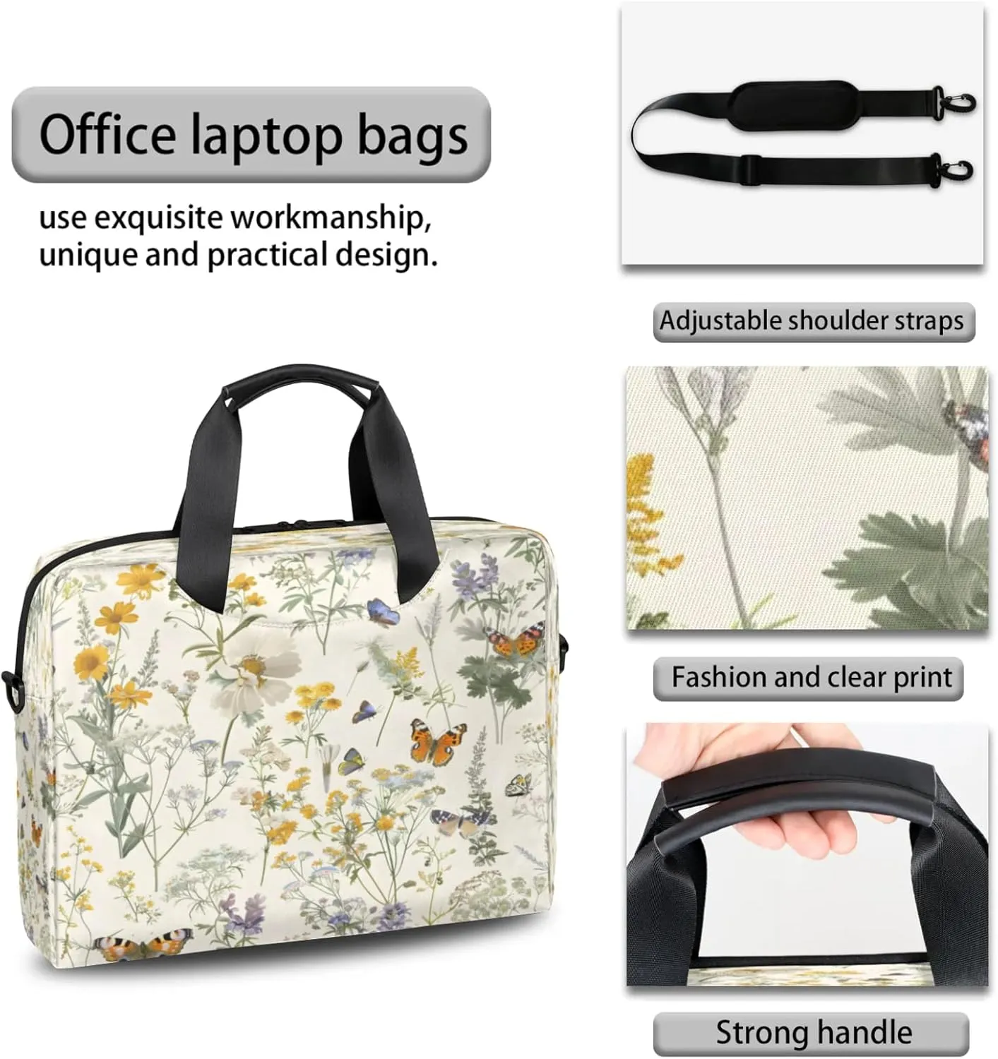 Laptop Shoulder Bag Compatible with Handle, Messenger Shoulder Case for Laptop or Tablet, Laptop Carrying Case