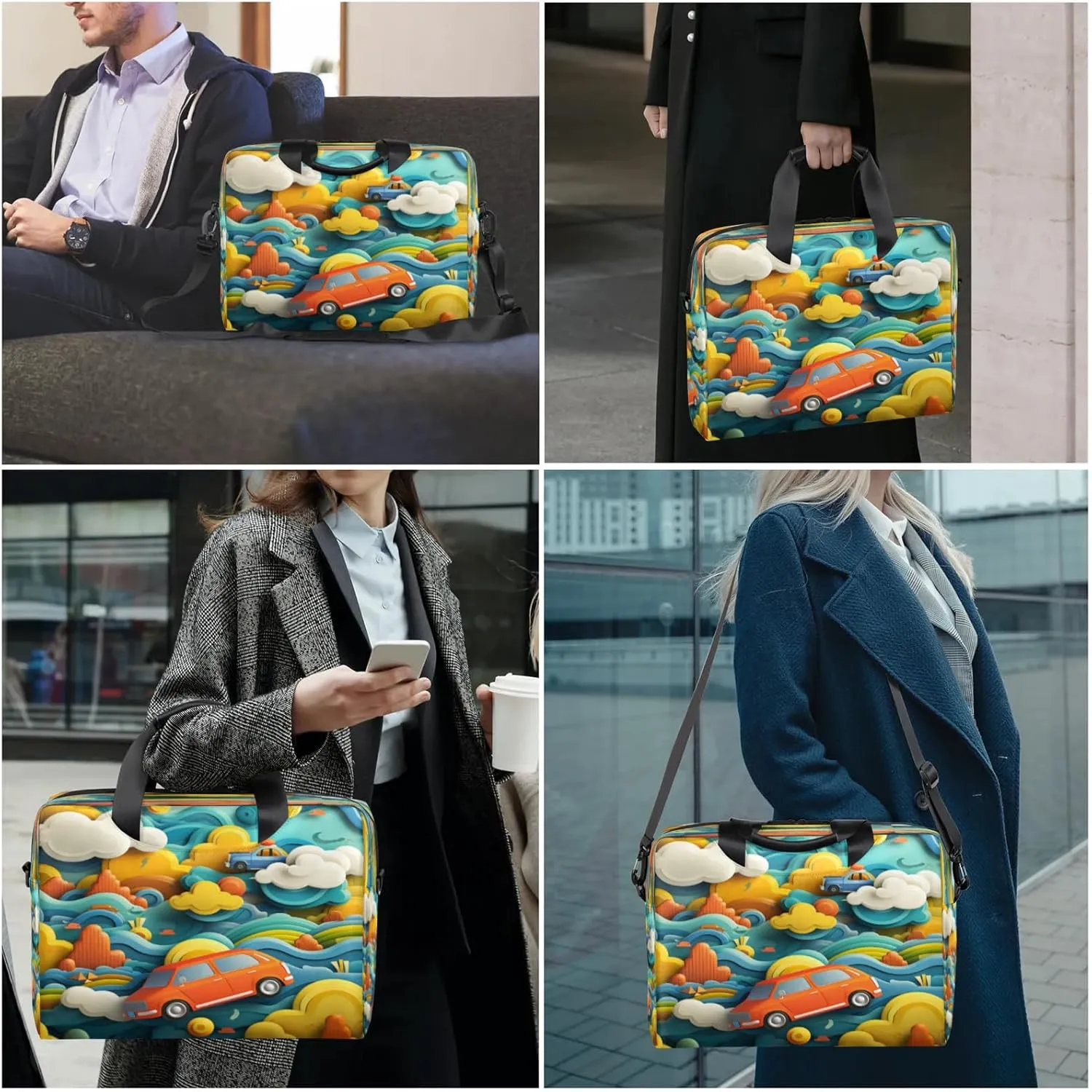 Laptop Shoulder Bag Compatible with Handle, Messenger Shoulder Case for Laptop or Tablet, Laptop Carrying Case