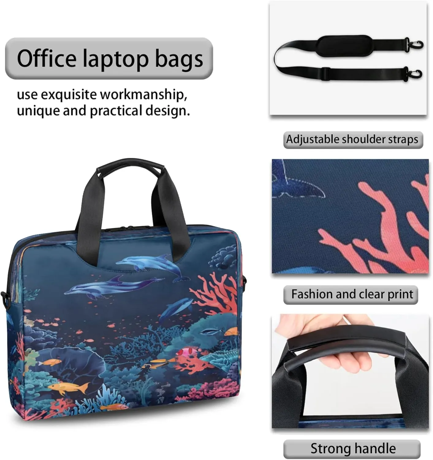 Laptop Shoulder Bag Compatible with Handle, Messenger Shoulder Case for Laptop or Tablet, Laptop Carrying Case