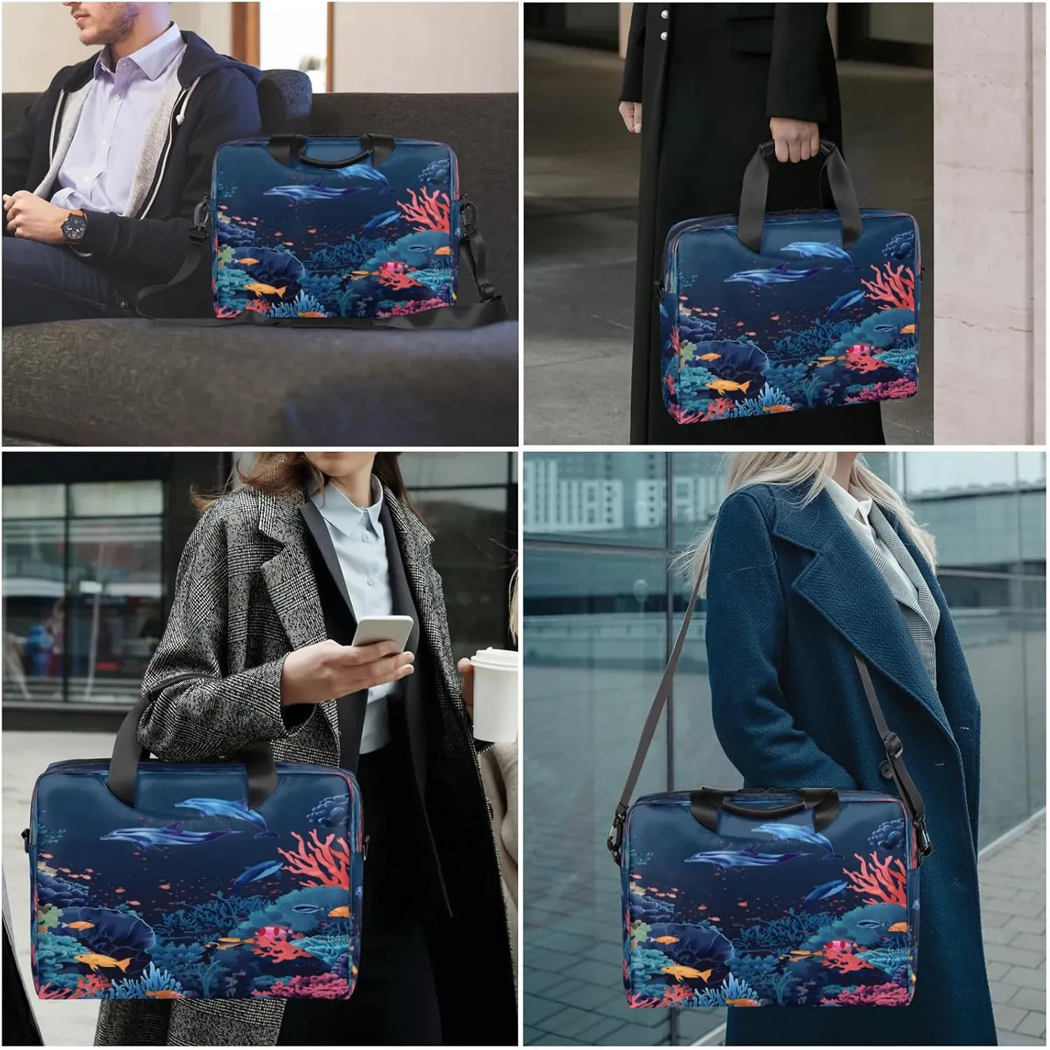 Laptop Shoulder Bag Compatible with Handle, Messenger Shoulder Case for Laptop or Tablet, Laptop Carrying Case