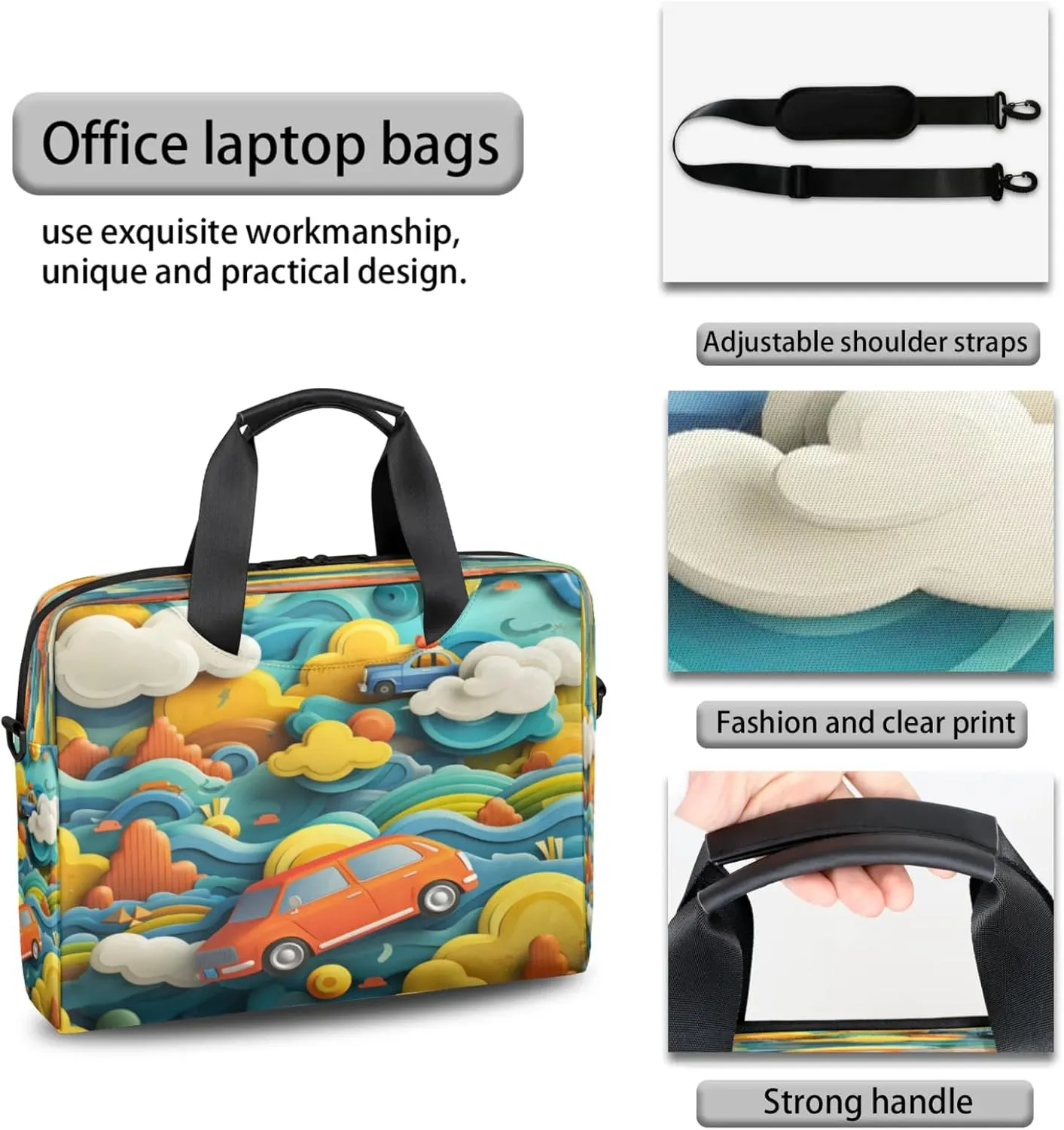 Laptop Shoulder Bag Compatible with Handle, Messenger Shoulder Case for Laptop or Tablet, Laptop Carrying Case