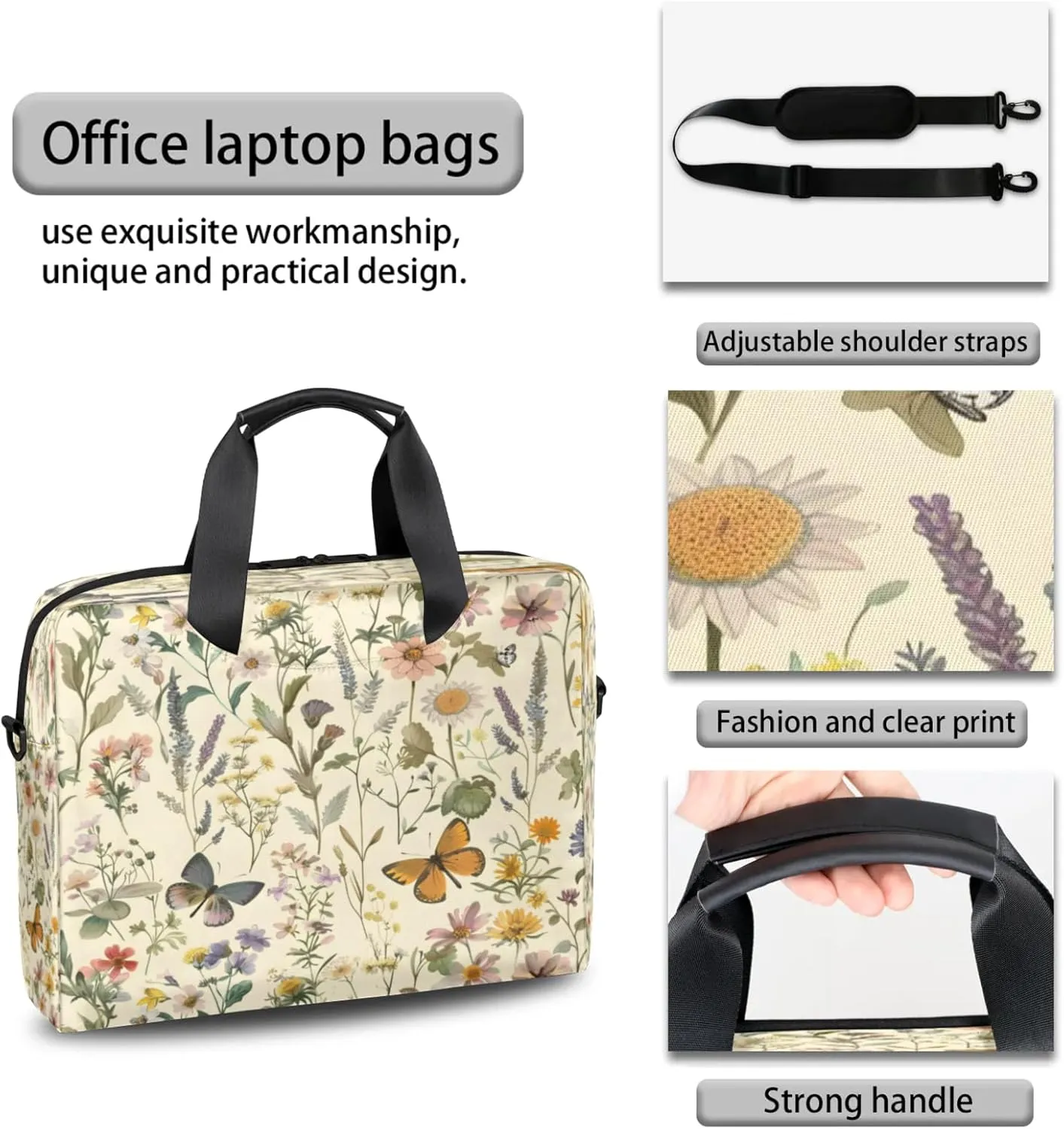 Laptop Shoulder Bag Compatible with Handle, Messenger Shoulder Case for Laptop or Tablet, Laptop Carrying Case