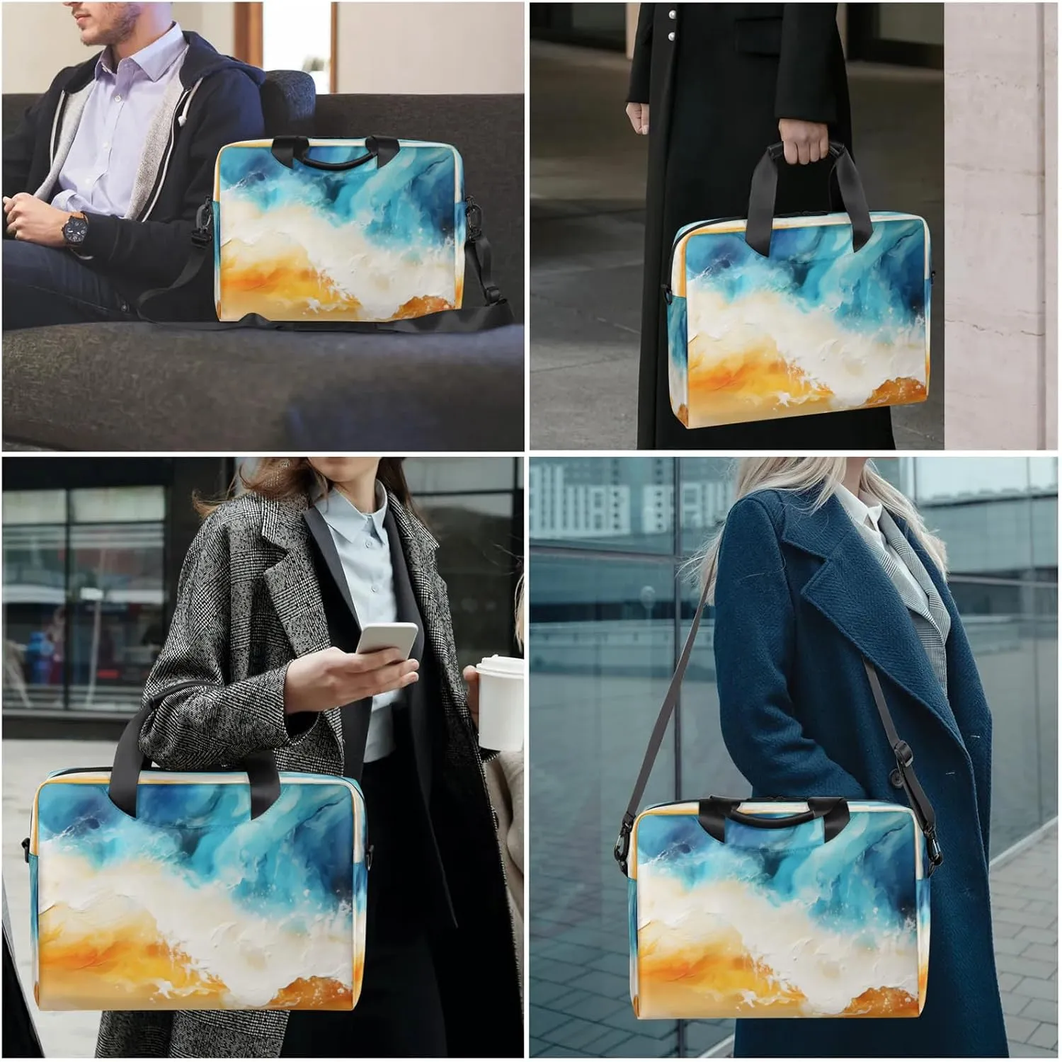 Laptop Shoulder Bag Compatible with Handle, Messenger Shoulder Case for Tablet, Laptop Carrying Case