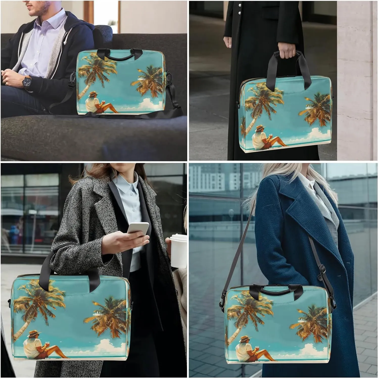 Laptop Shoulder Bag Compatible with Handle, Messenger Shoulder Case for Tablet, Laptop Carrying Case