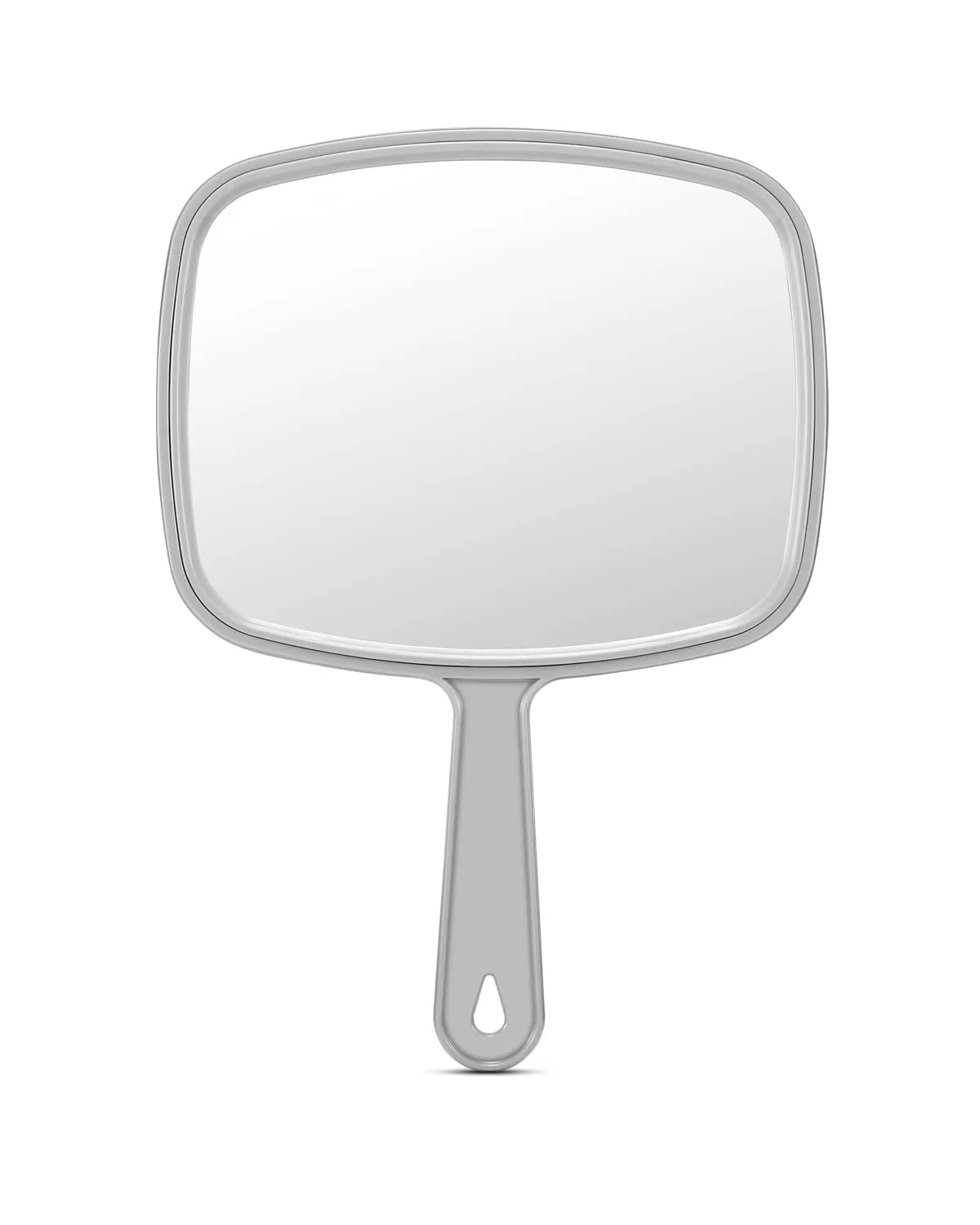 Large Hand Mirror, Salon Barber Hairdressing Handheld Mirror with Handle (Square Black 10.3"X7.4")