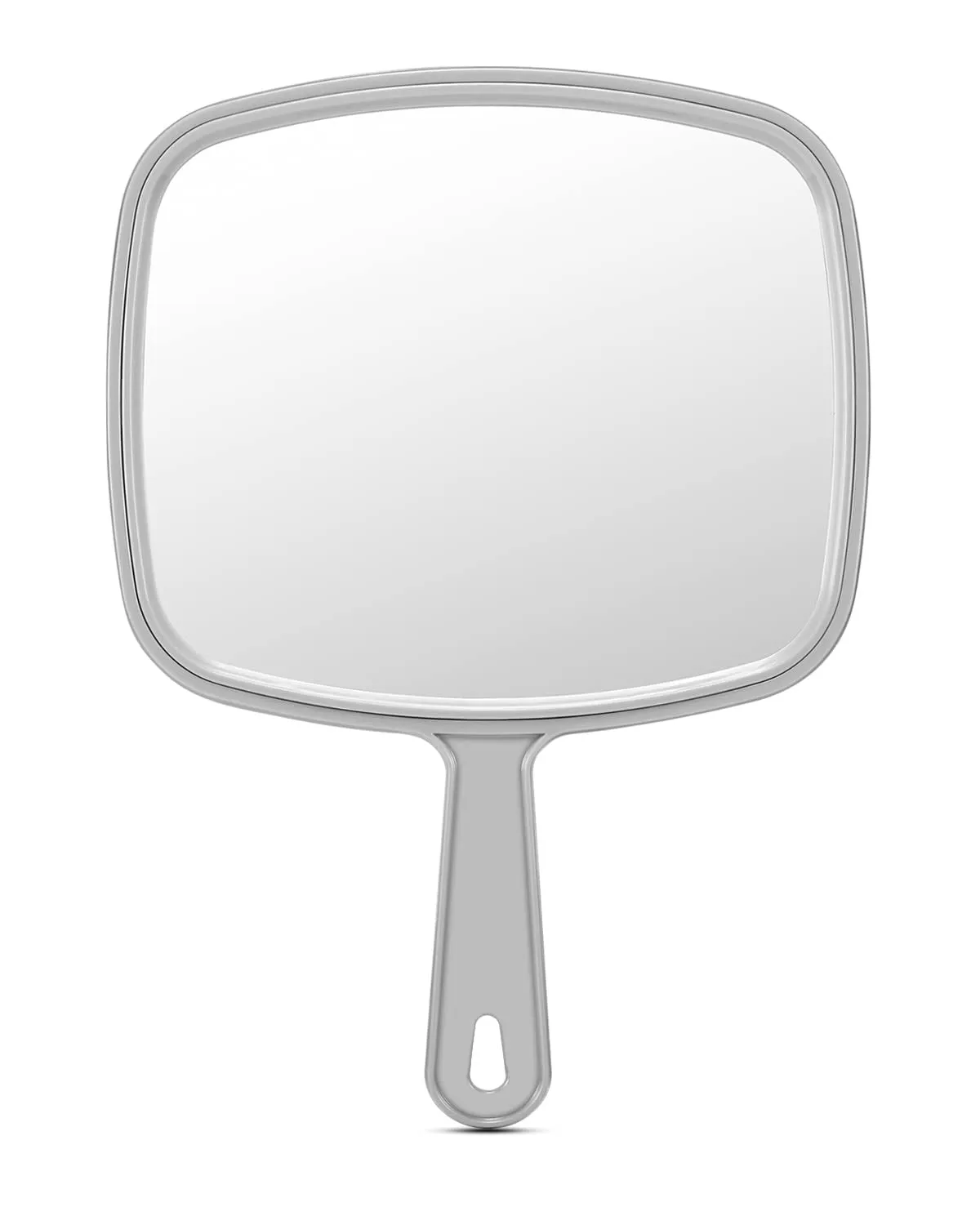 Large Hand Mirror, Salon Barber Hairdressing Handheld Mirror with Handle (Square Black 10.3"X7.4")