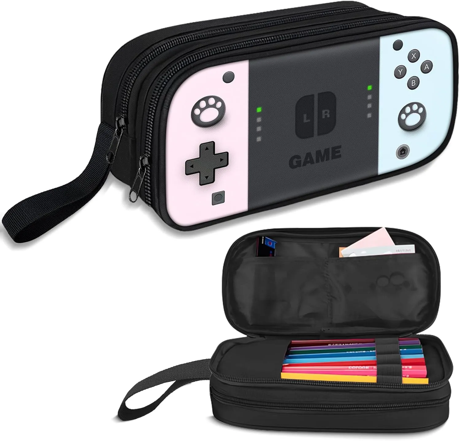 Large Pencil Case for Boys - Boys Pencil Pouch with Zipper Compartments - Big Capacity Pen Box Gamer Pen Bag Organizer for Kids Teens School