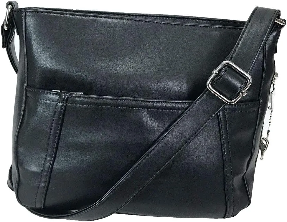Laser Cut Locking Small Concealed Carry Purse CCW Crossbody Bag with Credit Card Slots