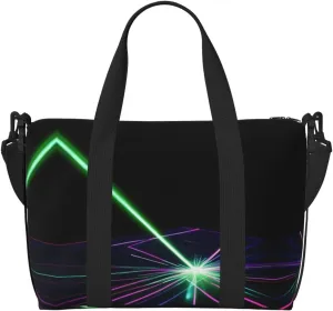 Laser Lights Print Versatile Gym Sports Bag,Companion For Your Journeys And Fitness Routines, Black