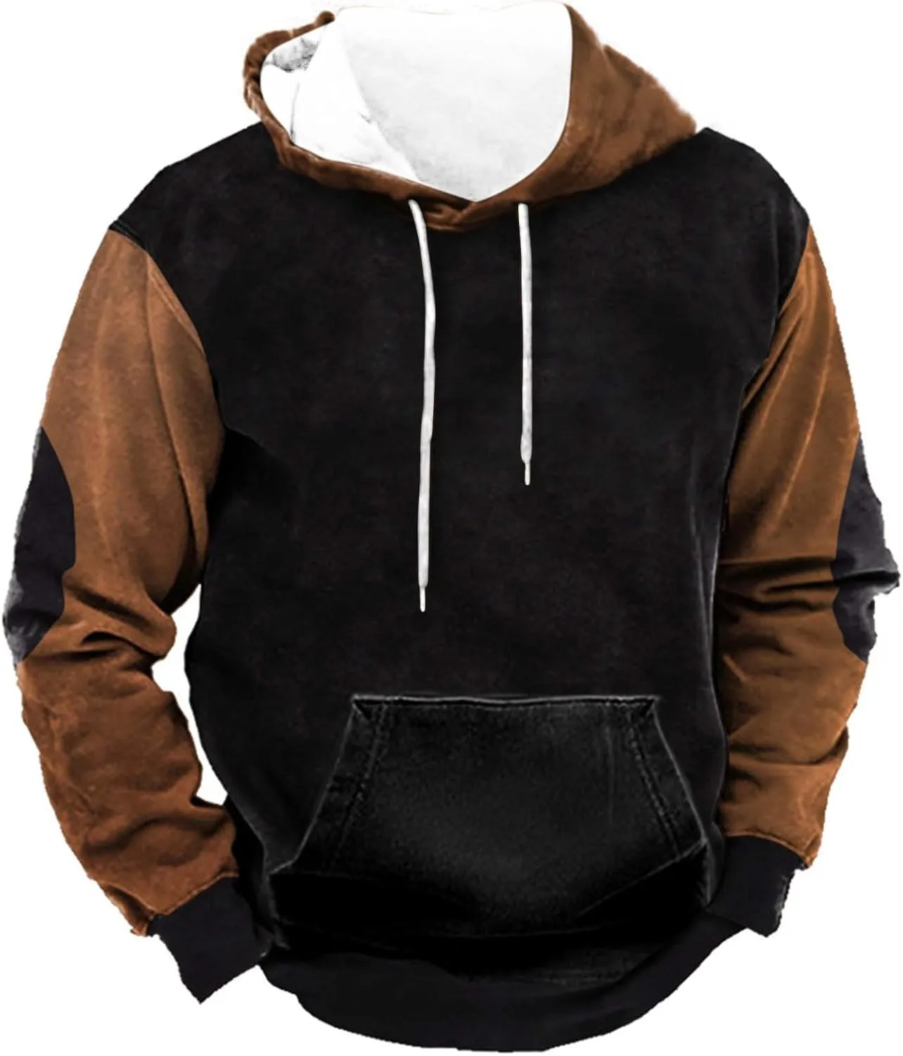 LCMTWX Mens Hoodies Pullover Solid Color Casual Sweater Hooded Sweater Jacket Heavyweight Fleece Hoodie Y2K Pullover Hoodie