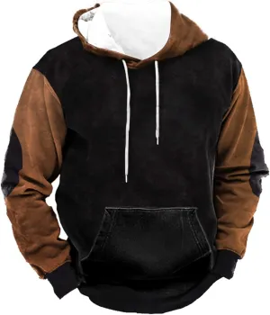 LCMTWX Mens Hoodies Pullover Solid Color Casual Sweater Hooded Sweater Jacket Heavyweight Fleece Hoodie Y2K Pullover Hoodie