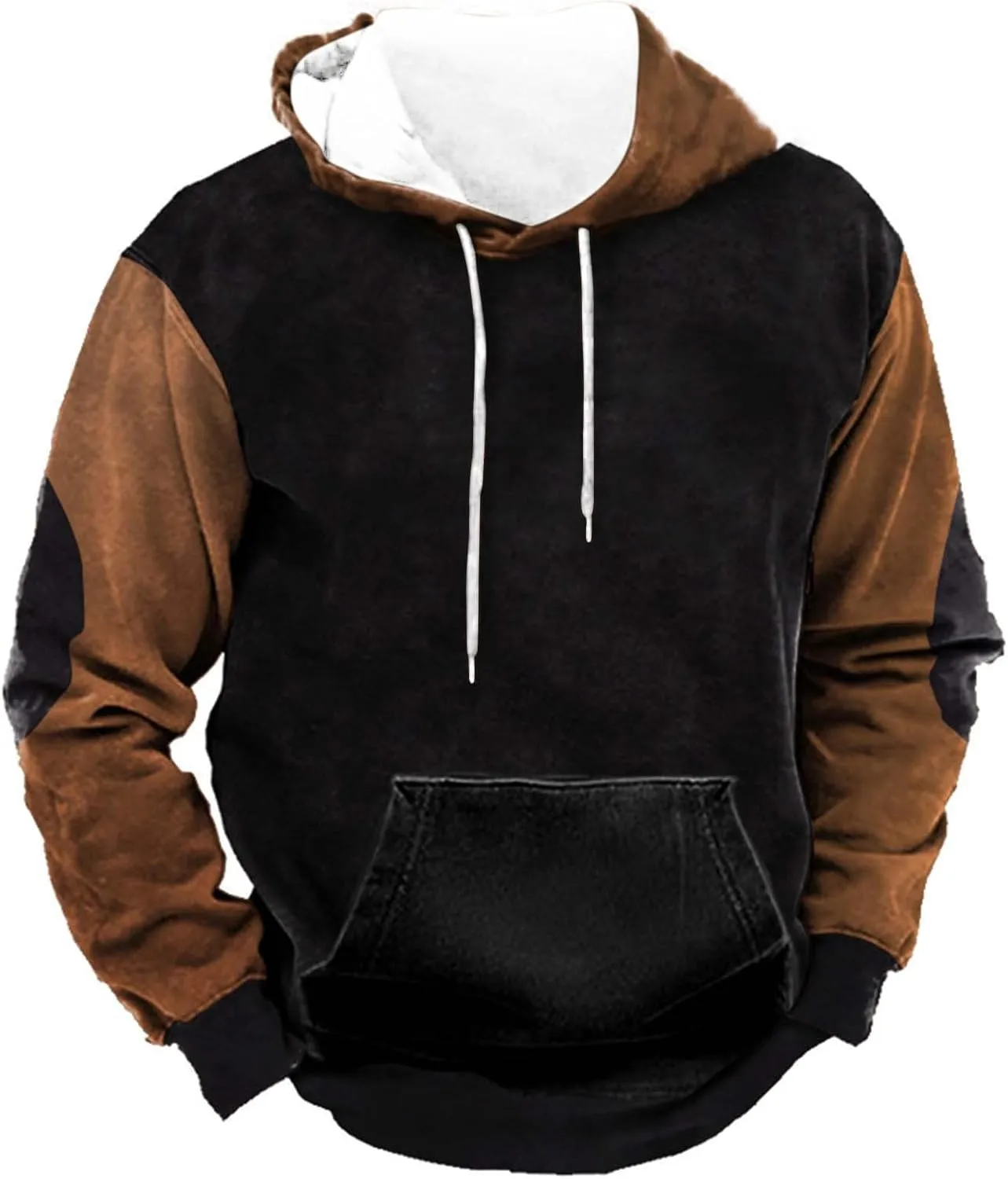 LCMTWX Mens Hoodies Pullover Solid Color Casual Sweater Hooded Sweater Jacket Heavyweight Fleece Hoodie Y2K Pullover Hoodie