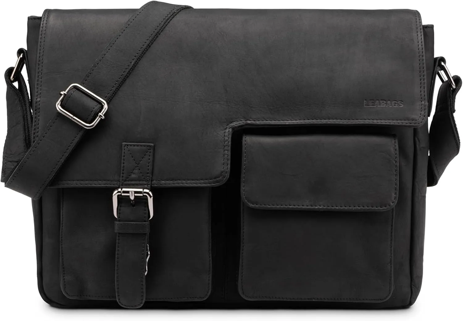 LEABAGS Boston shoulder bag I Laptop bag up to 13 inches I genuine buffalo leather messenger bag in vintage look I work bag