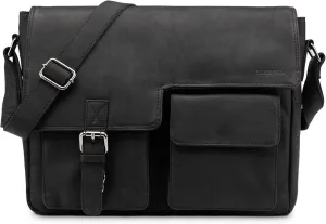 LEABAGS Boston shoulder bag I Laptop bag up to 13 inches I genuine buffalo leather messenger bag in vintage look I work bag