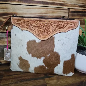 Leather & Hide Crossbody Clutch