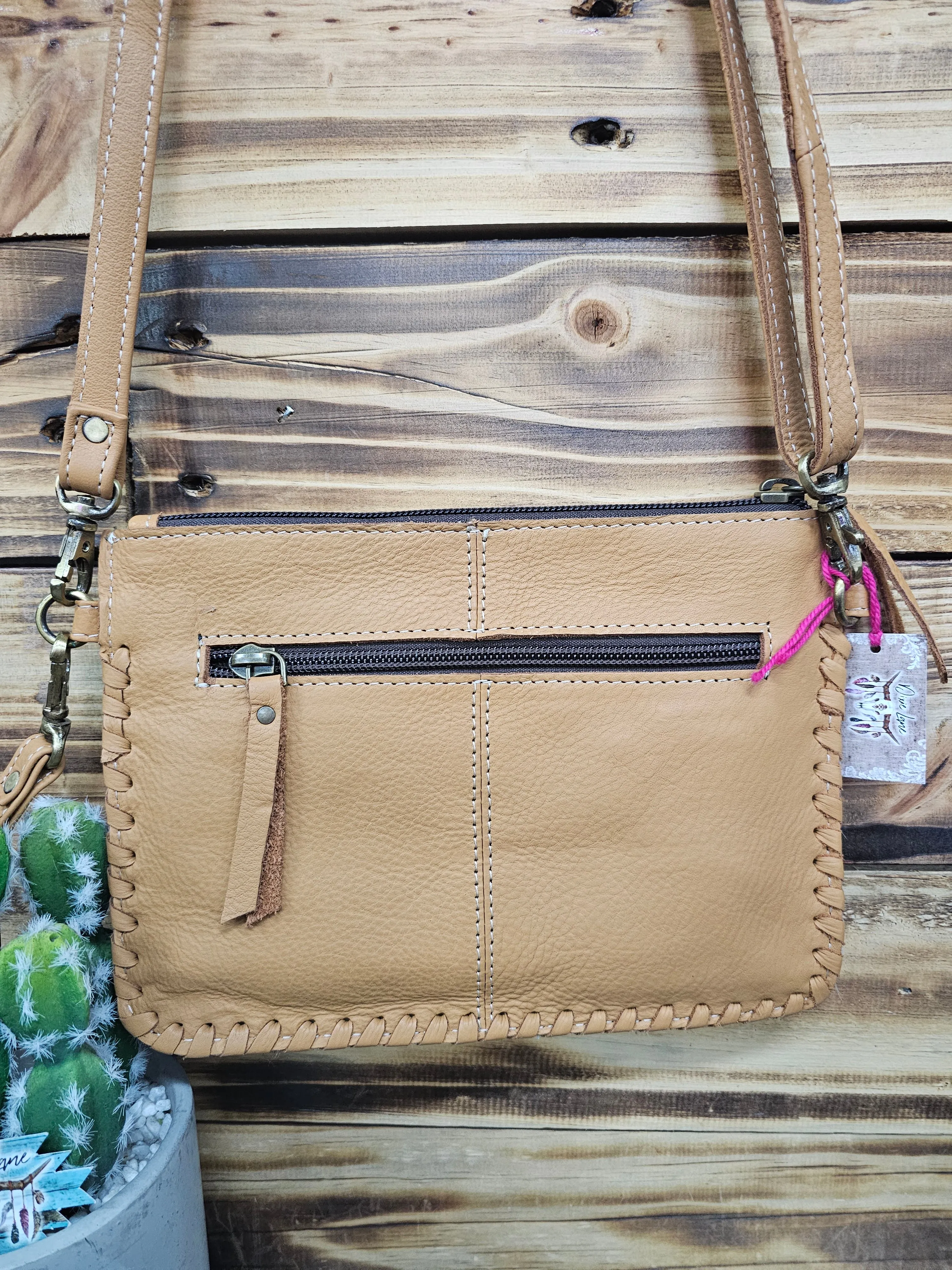 Leather & Hide Crossbody Clutch