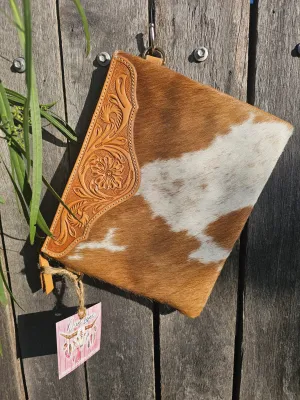 Leather & Hide Crossbody Clutch