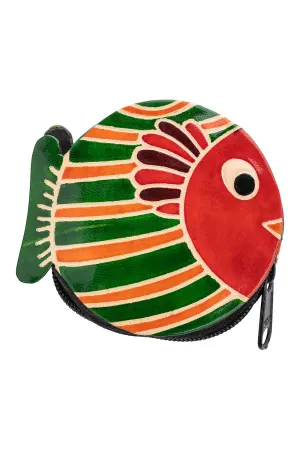 Leather Fish Zip Pouch