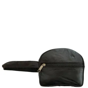 Leather Mini Zip Coin Purse Black - HCP02