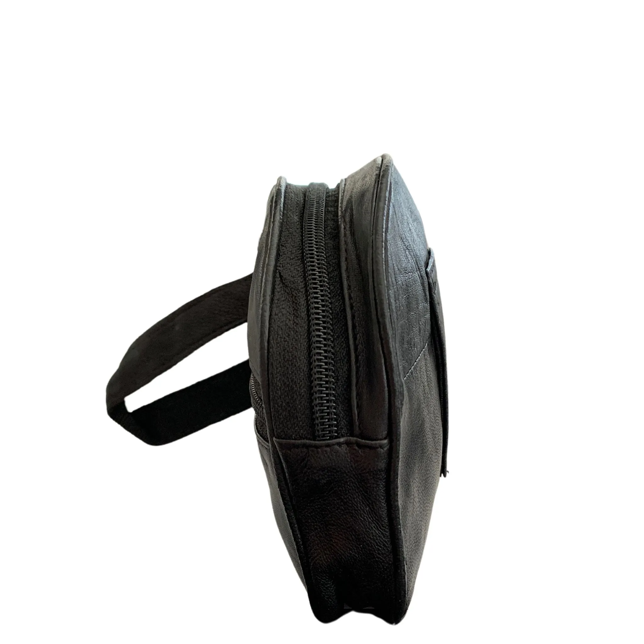 Leather Mini Zip Coin Purse Black - HCP02