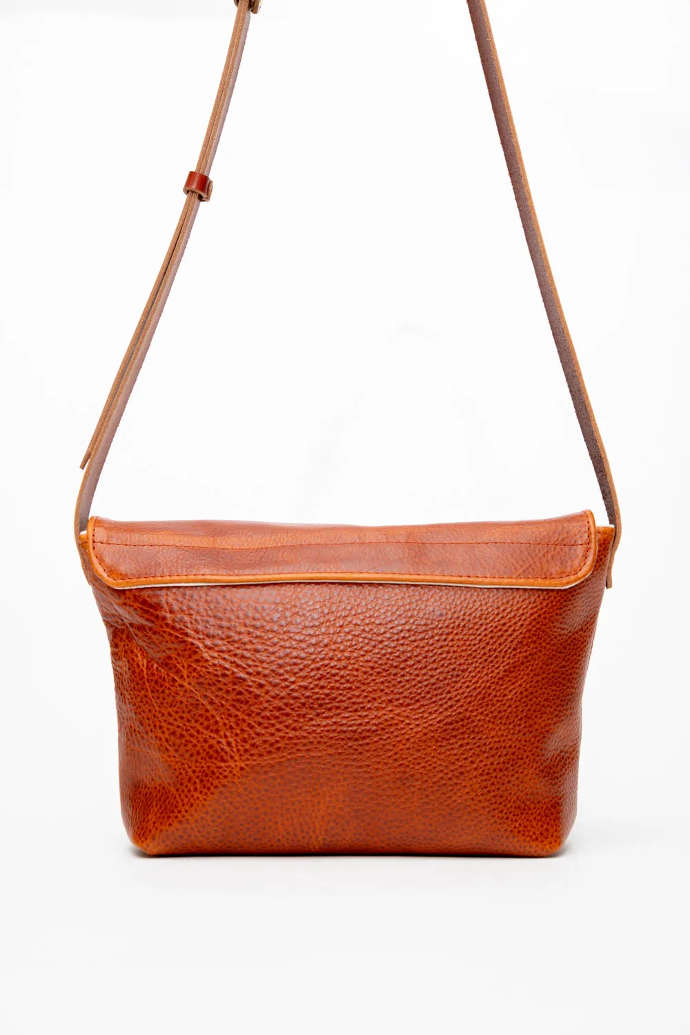Leather satchel, messenger bag, postman bag BISCUIT model, handmade in Canada