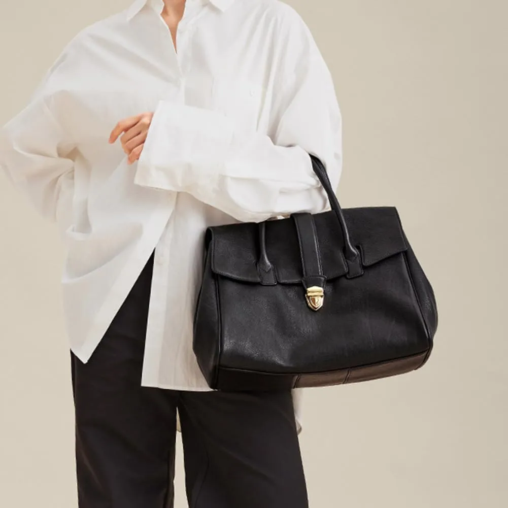 Leather Tote Bag for Women,Luxury Designer Handbags Large Capacity Work Tote Bag Trendy Clutch Purse With Top-handle