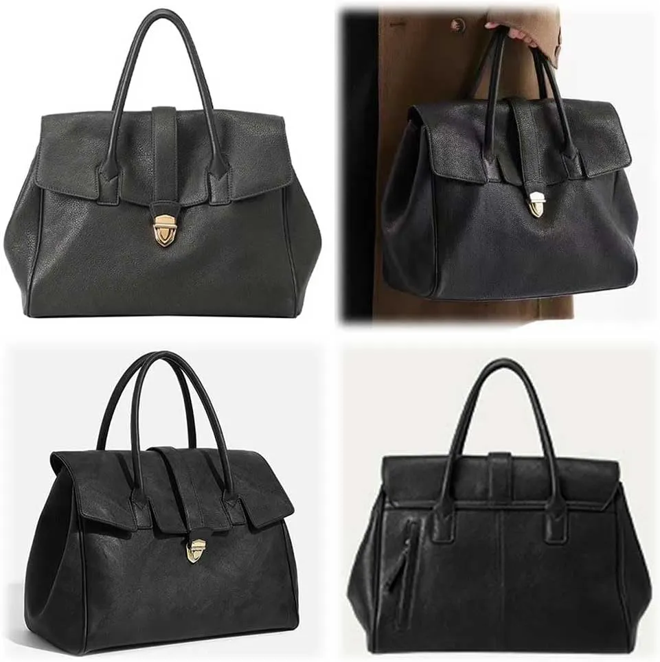 Leather Tote Bag for Women,Luxury Designer Handbags Large Capacity Work Tote Bag Trendy Clutch Purse With Top-handle