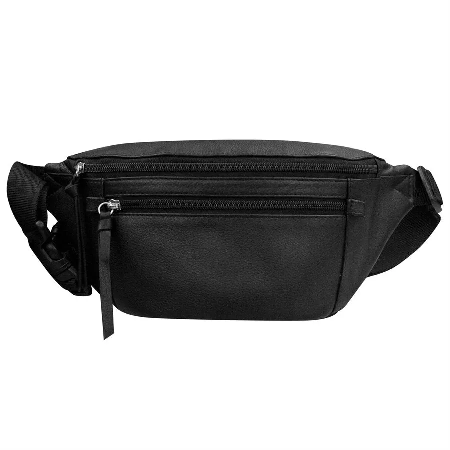 leather waist pouch. Adjustable strap