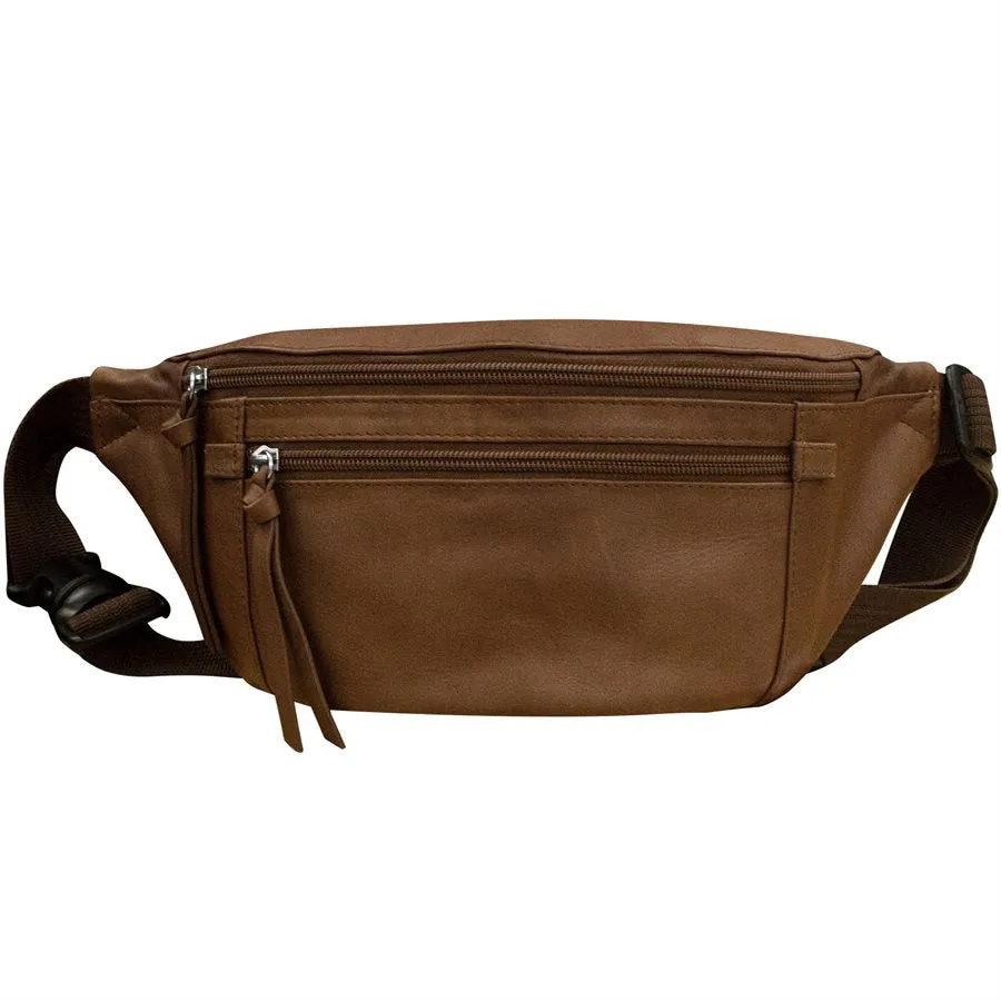 leather waist pouch. Adjustable strap
