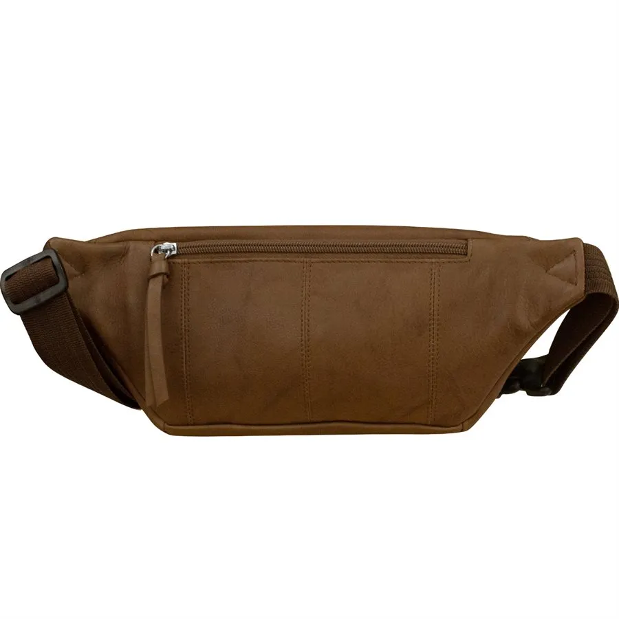 leather waist pouch. Adjustable strap