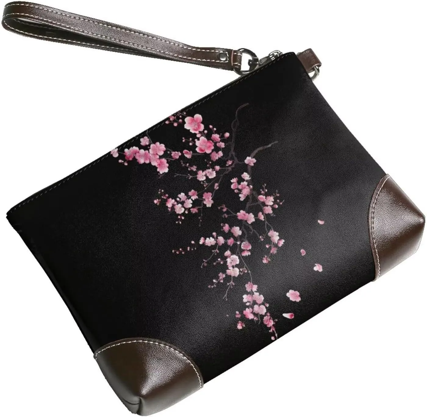Leather Wristlet Purse for Women Print Small Clutch Purse with Wrist Straps, Women's Clutch Wallet Decor