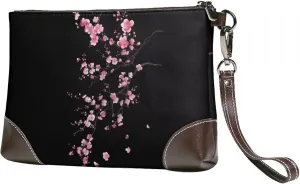 Leather Wristlet Purse for Women Print Small Clutch Purse with Wrist Straps, Women's Clutch Wallet Decor