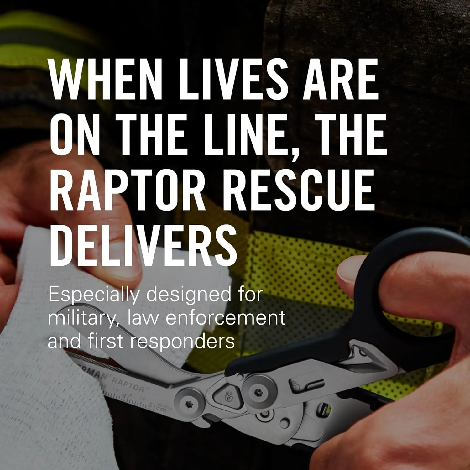 LEATHERMAN, Raptor Rescue, 6-in-1 Heavy-Duty Emergency/Trauma Shears, Made in the USA, Utility Holster Included