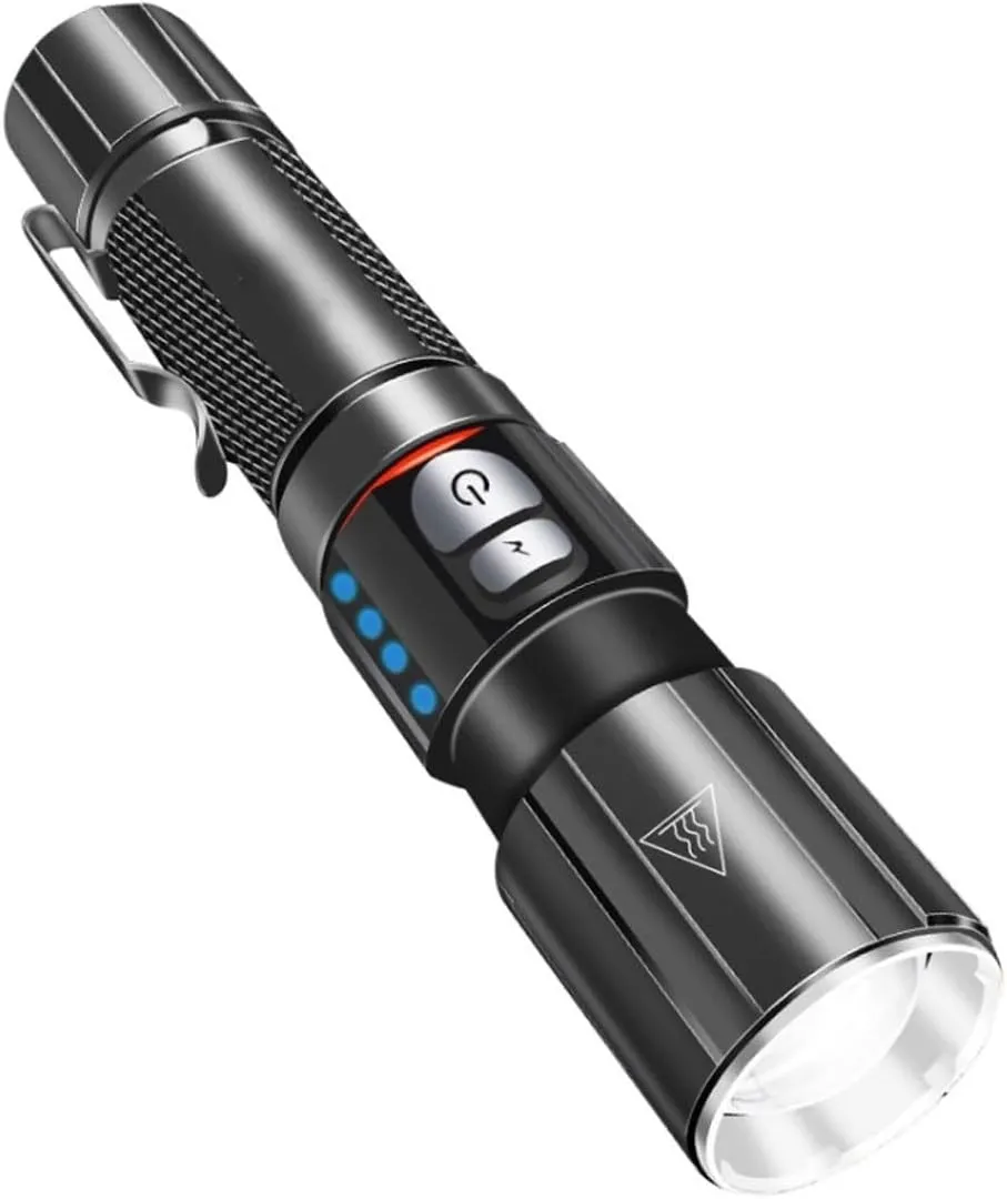 LED Flashlights, 7100 Lumen Ultra Bright Flashlight with 5 Modes, Zoomable, Waterproof, Handheld Small Flashlight for Outdoor Camping, Fishing and Hunting, QIYUDS88
