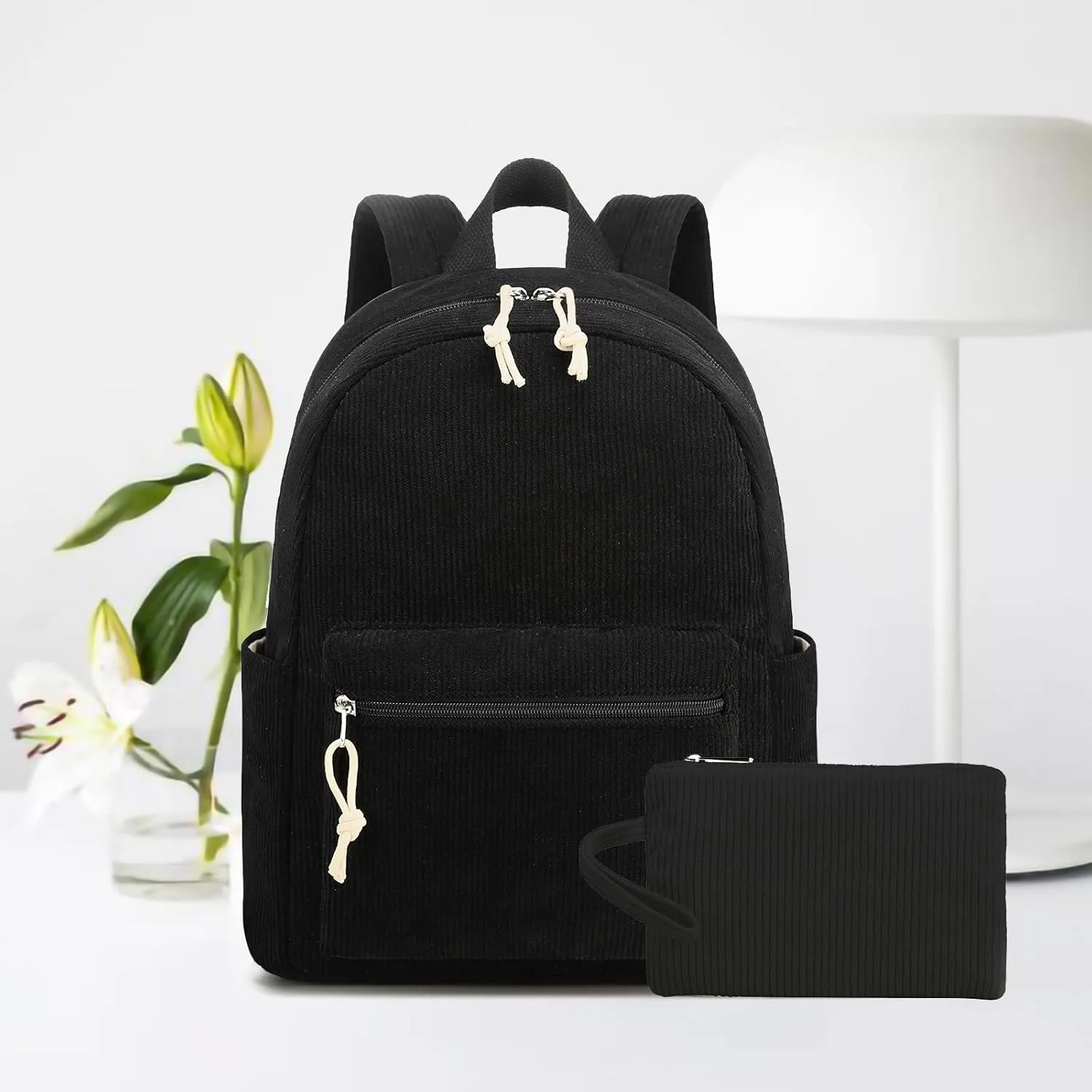LEDAOU Mini Backpack Set Fashion bookbags with Purse wallet backpack wallet set for Women Teens School Travel Bag